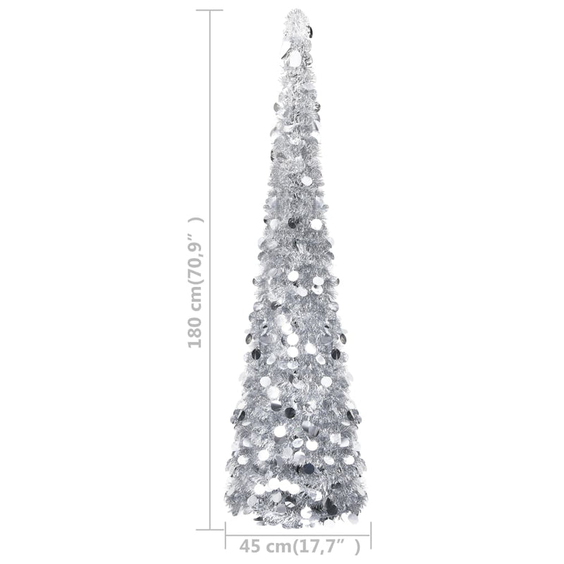 Pop-up Artificial Christmas Tree Silver 47.2" PET