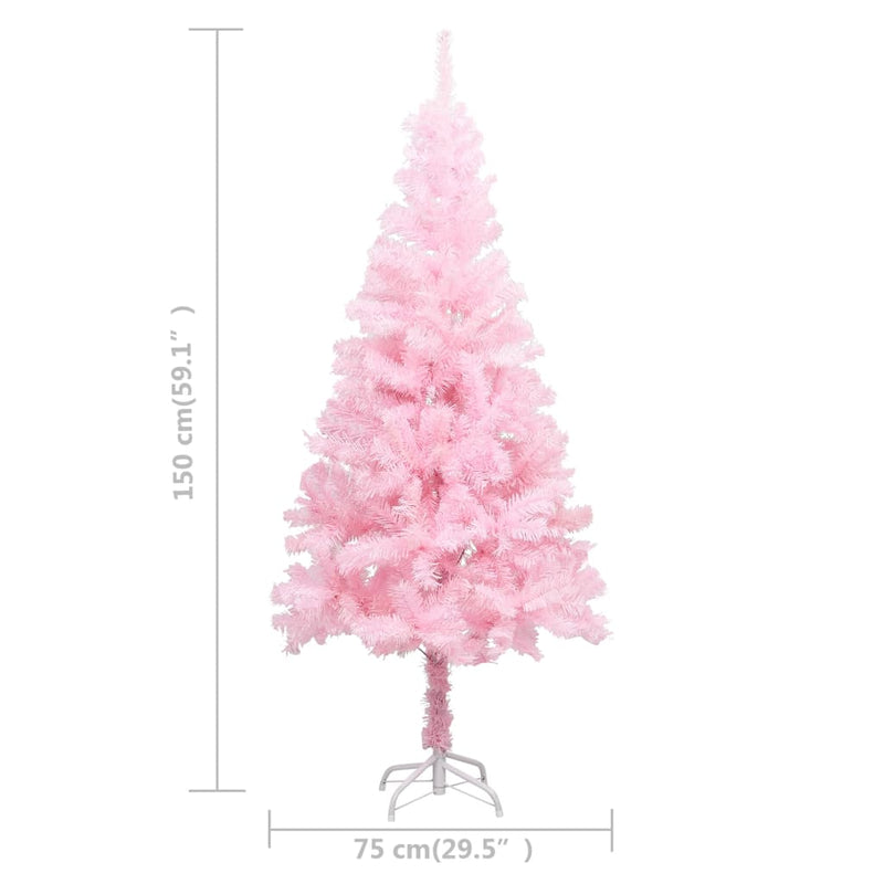 Artificial Christmas Tree with Stand Pink 59.1" PVC
