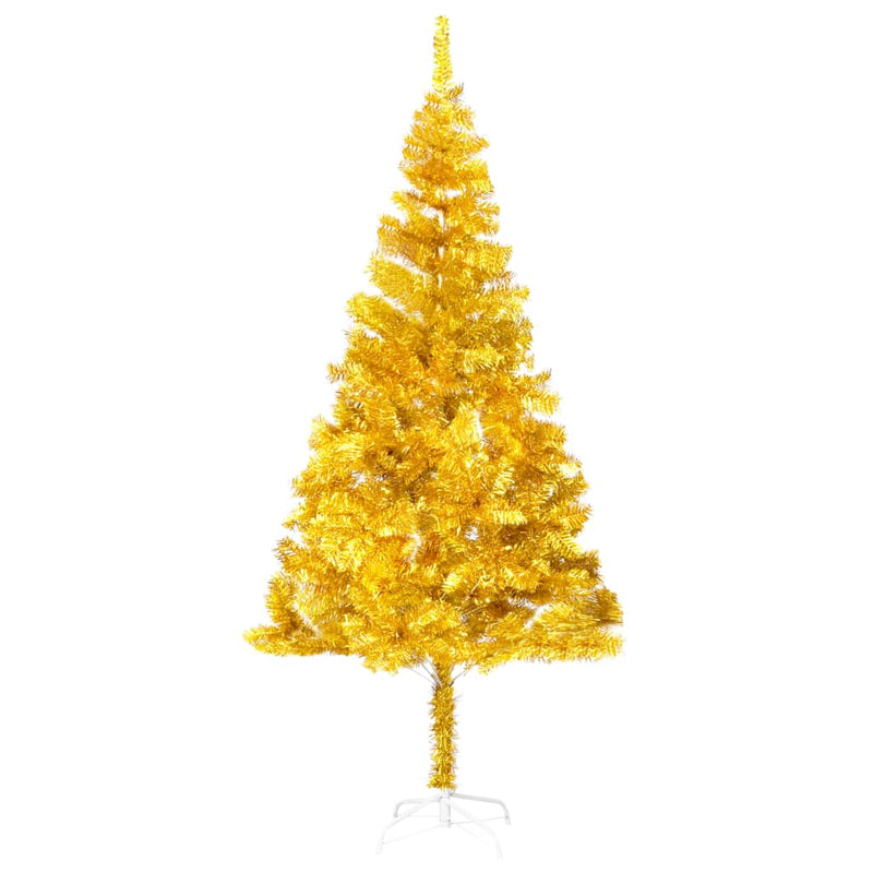 Artificial Christmas Tree with Stand Gold 70.9" PET