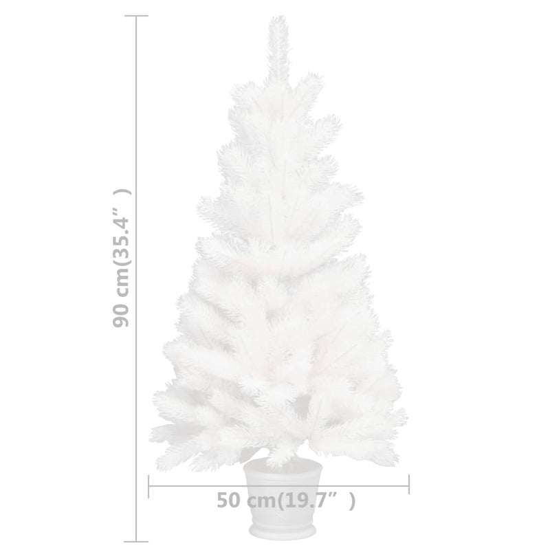 Artificial Christmas Tree Lifelike Needles White 35.4"