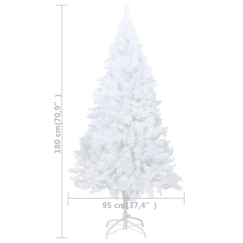 Artificial Christmas Tree with Thick Branches White 70.9" PVC