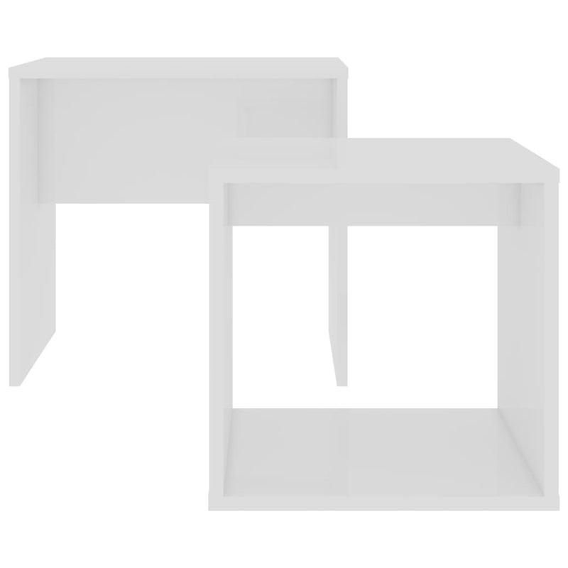 Coffee Table Set White 18.9"x11.8"x17.7" Chipboard