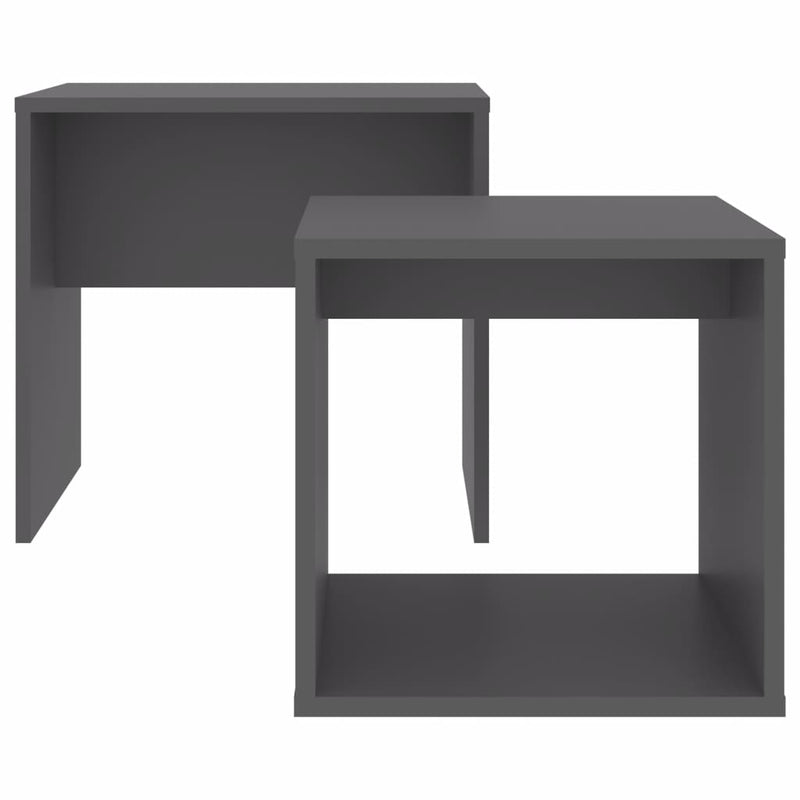 Coffee Table Set Gray 18.9"x11.8"x17.7" Chipboard