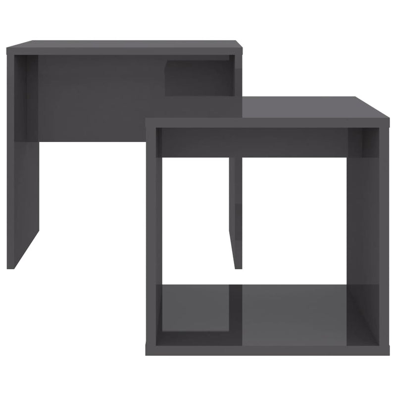 Coffee Table Set High Gloss Gray 18.9"x11.8"x17.7" Chipboard