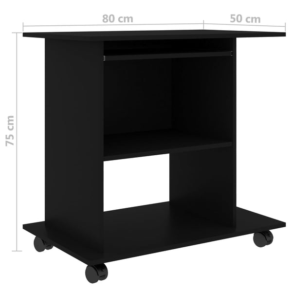 Computer Desk Black 31.5"x19.7"x29.5" Chipboard