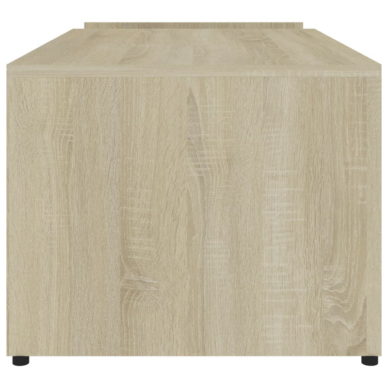 Coffee Table White and Sonoma Oak 35.4"x17.7"x13.8" Chipboard