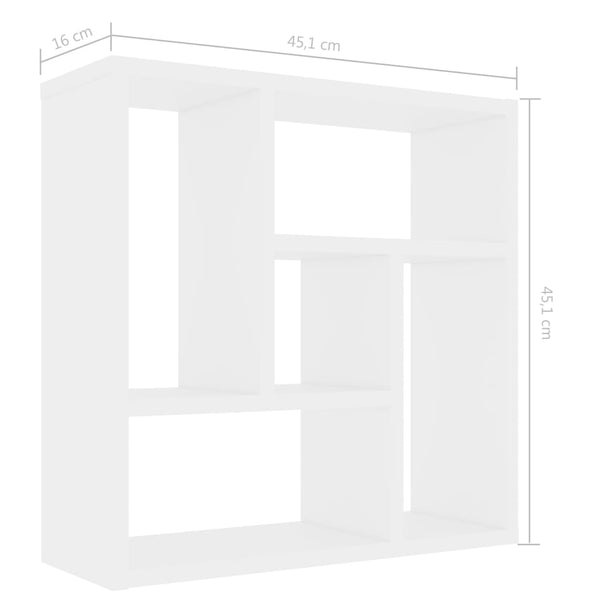 Wall Shelf White 17.8"x6.3"x17.8" Chipboard