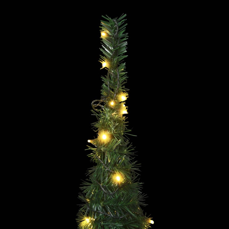 Pop-up String Artificial Christmas Tree with LED Green 59.1"