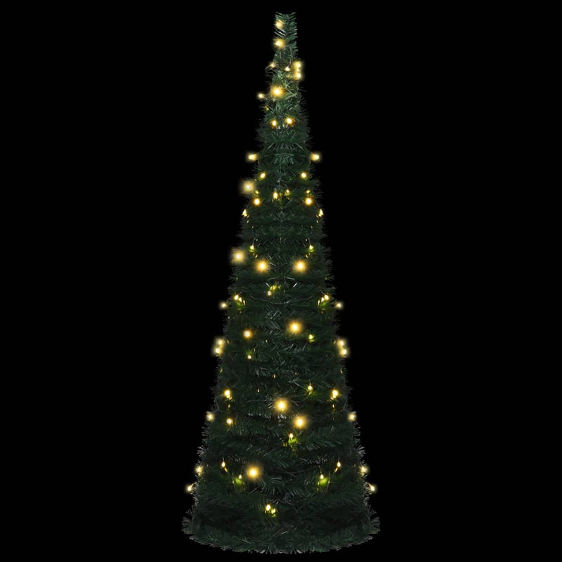 Pop-up String Artificial Christmas Tree with LED Green 70.9"