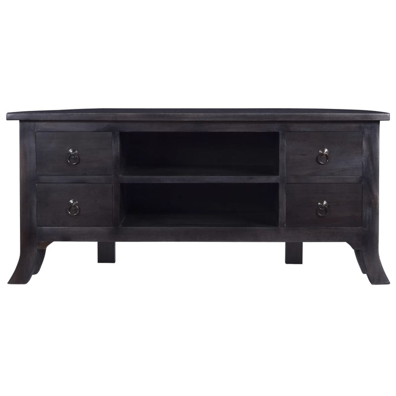 TV Cabinet Light Black Coffee 39.4"x15.7"x17.7" Solid Mahogany Wood