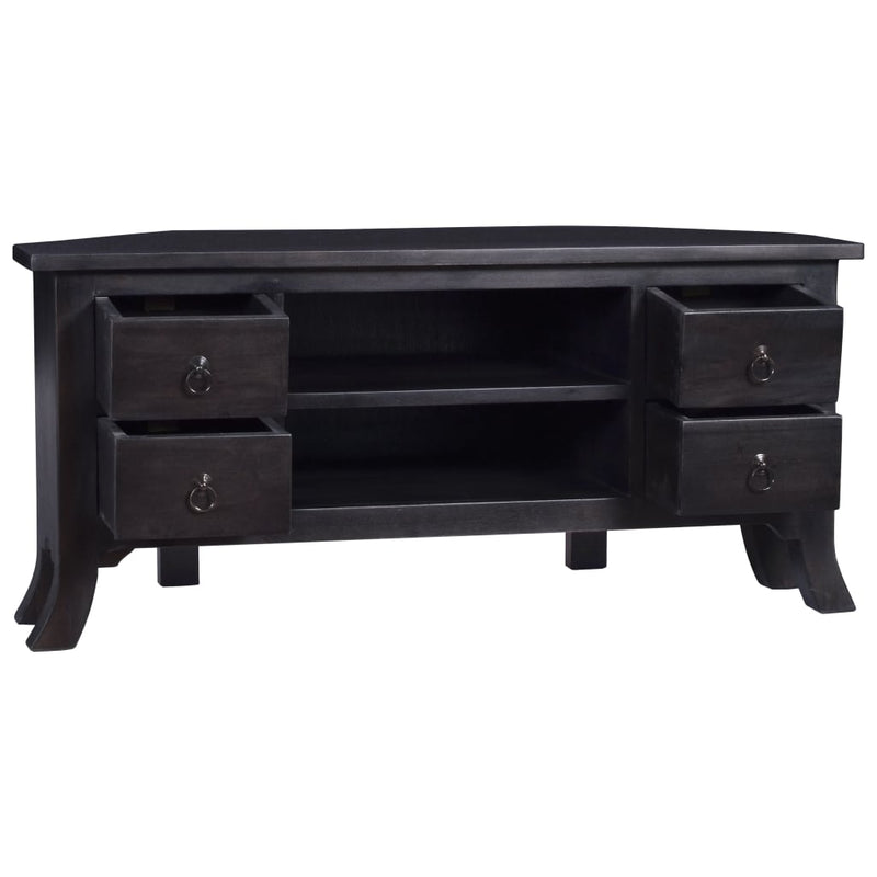 TV Cabinet Light Black Coffee 39.4"x15.7"x17.7" Solid Mahogany Wood