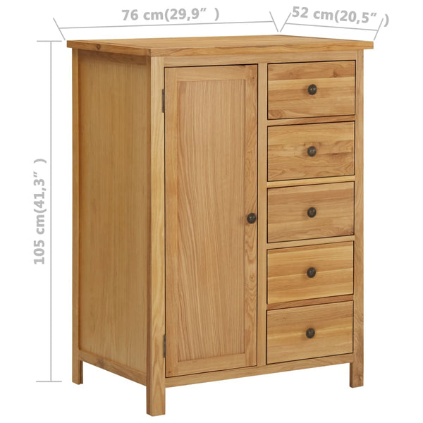 Wardrobe 29.9"x20.5"x41.3" Solid Oak Wood