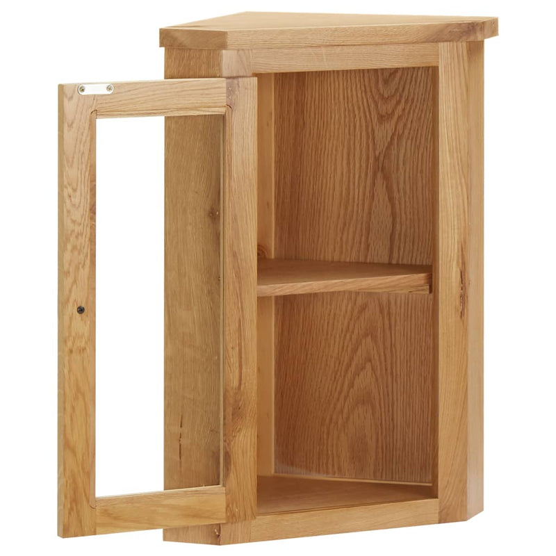 Wall-mounted Corner Cabinet 17.7"x11"x23.6" Solid Oak Wood