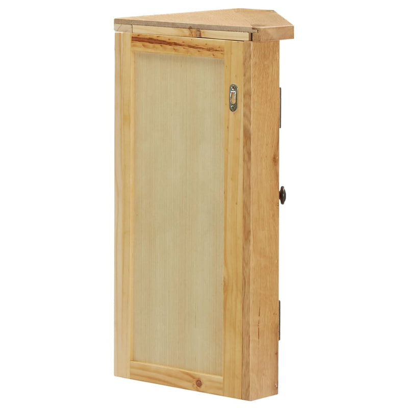 Wall-mounted Corner Cabinet 17.7"x11"x23.6" Solid Oak Wood
