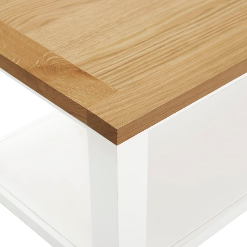 Coffee Table 43.3"x21.7"x15.7" Solid Oak Wood