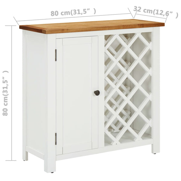 Wine Cabinet 31.5"x12.6"x31.5" Solid Oak Wood