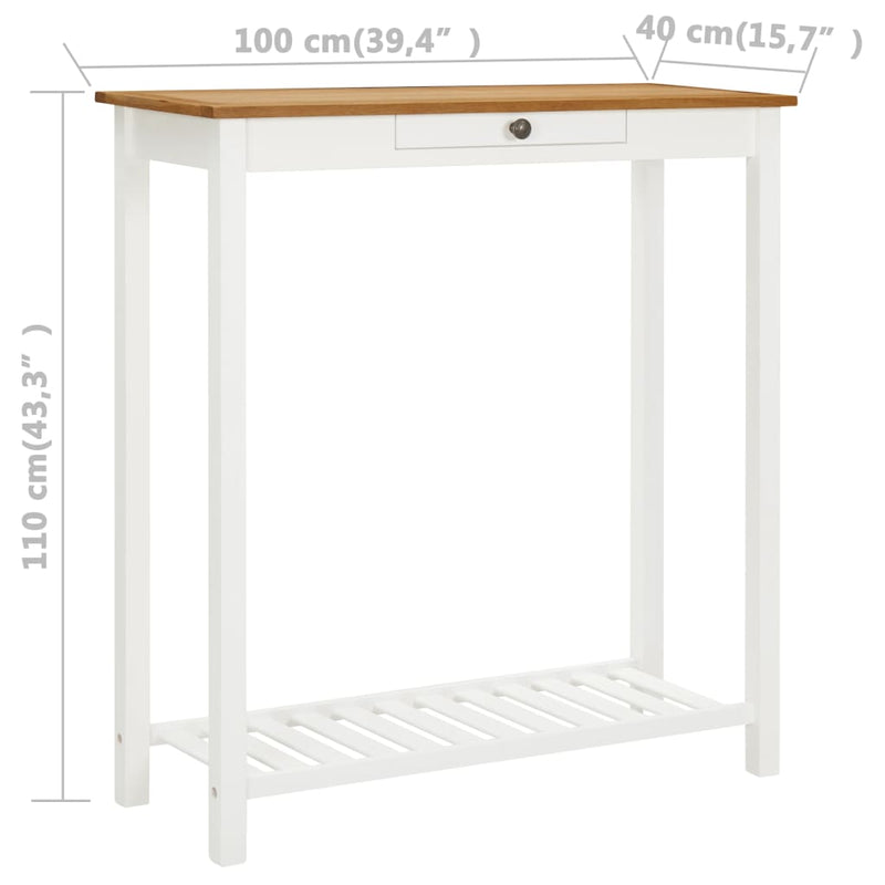 Bar Table 39.4"x15.7"x43.3" Solid Oak Wood