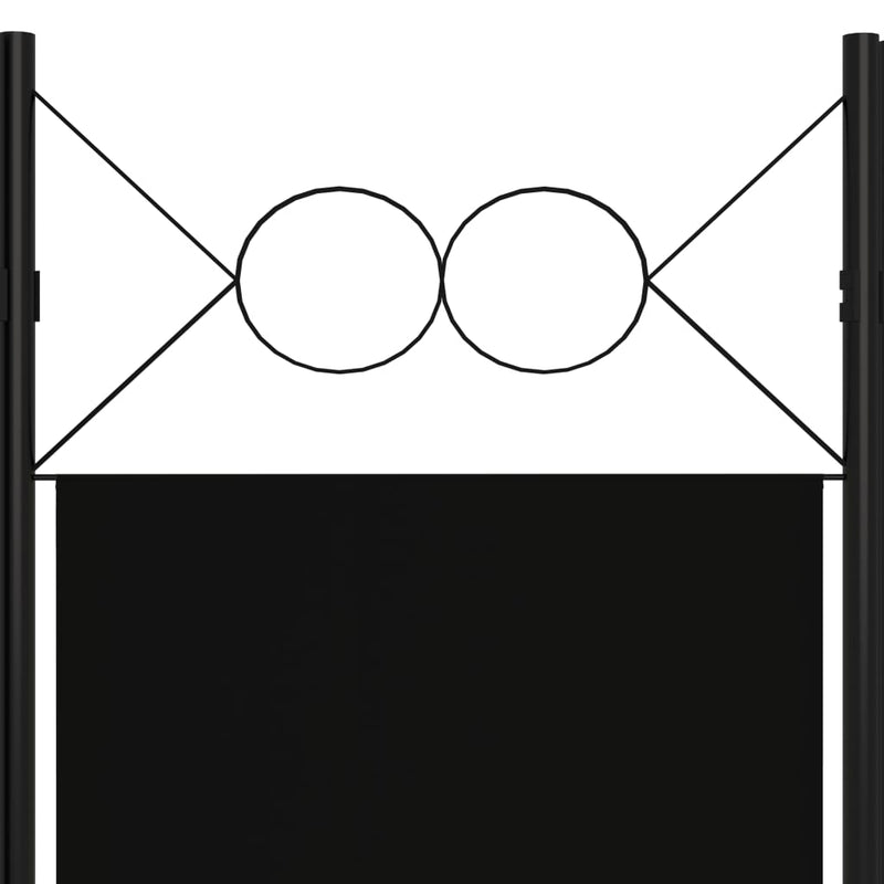 4-Panel Room Divider Black 63"x70.9"
