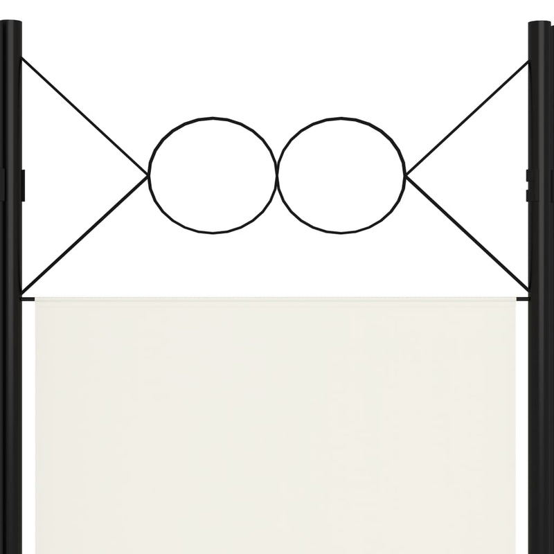4-Panel Room Divider Cream White 63"x70.9"