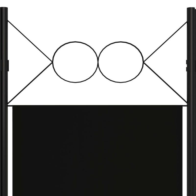 6-Panel Room Divider Black 94.5"x70.9"