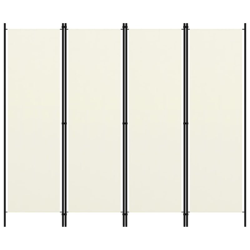 4-Panel Room Divider Cream White 78.7"x70.9"