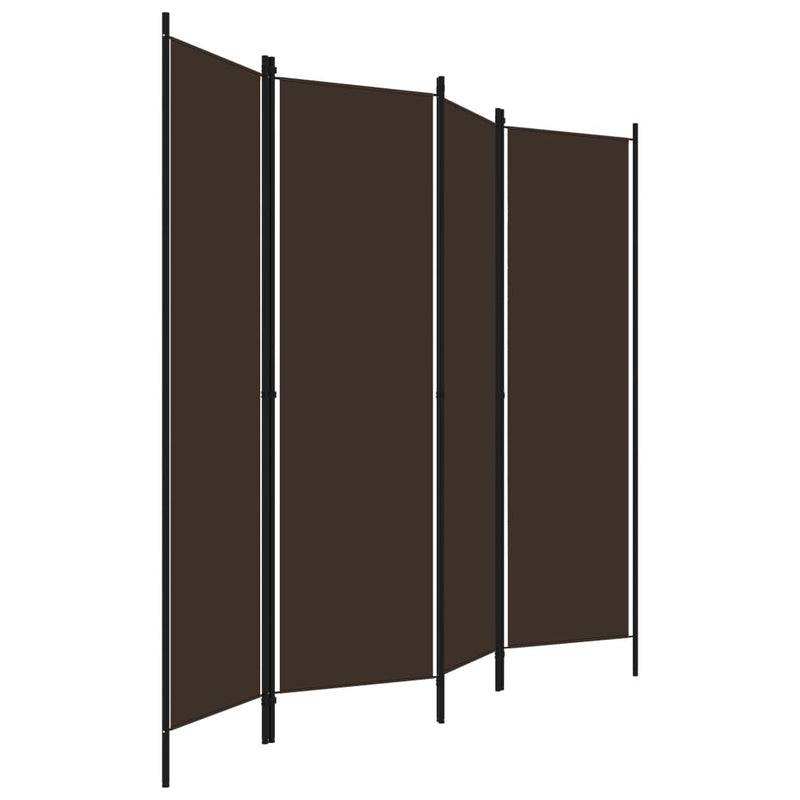 4-Panel Room Divider Brown 78.7"x70.9"