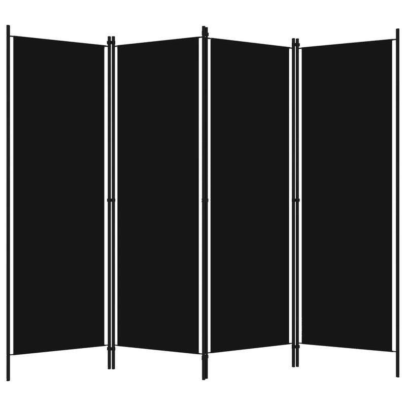 4-Panel Room Divider Black 78.7"x70.9"