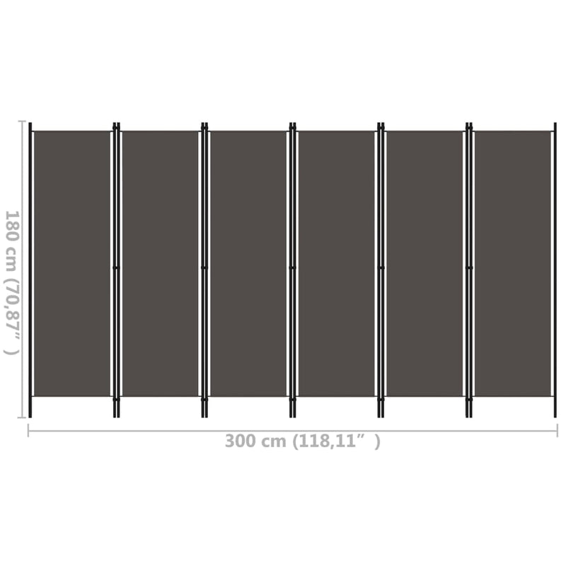 6-Panel Room Divider Anthracite 118.1"x70.9"