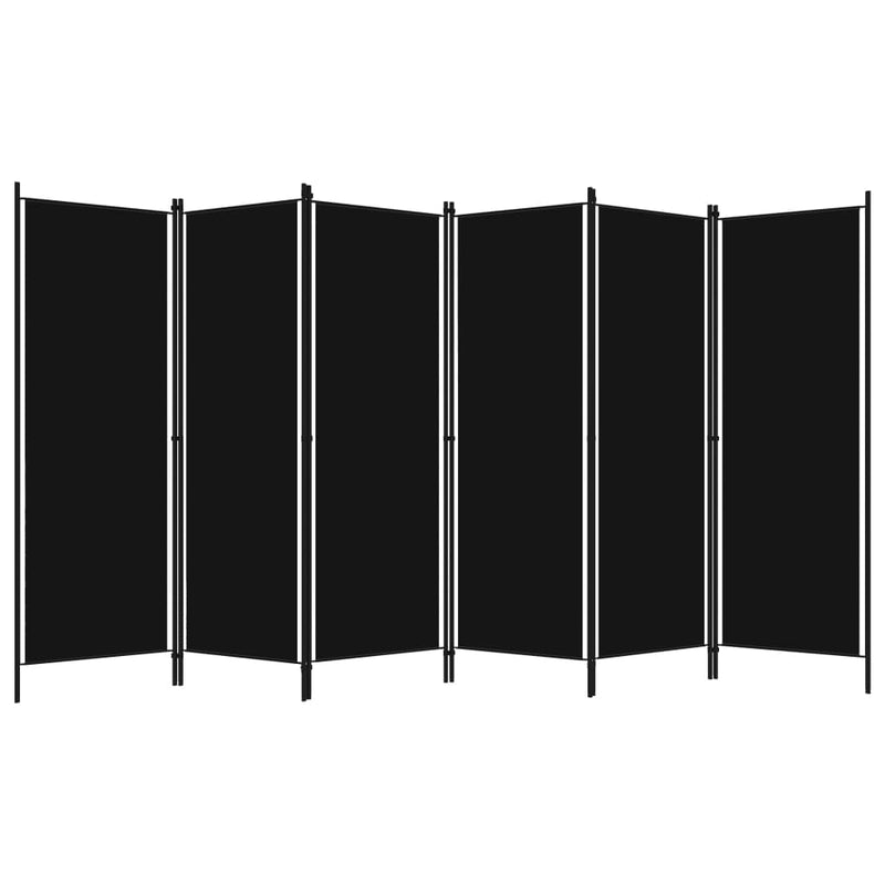 6-Panel Room Divider Black 118.1"x70.9"