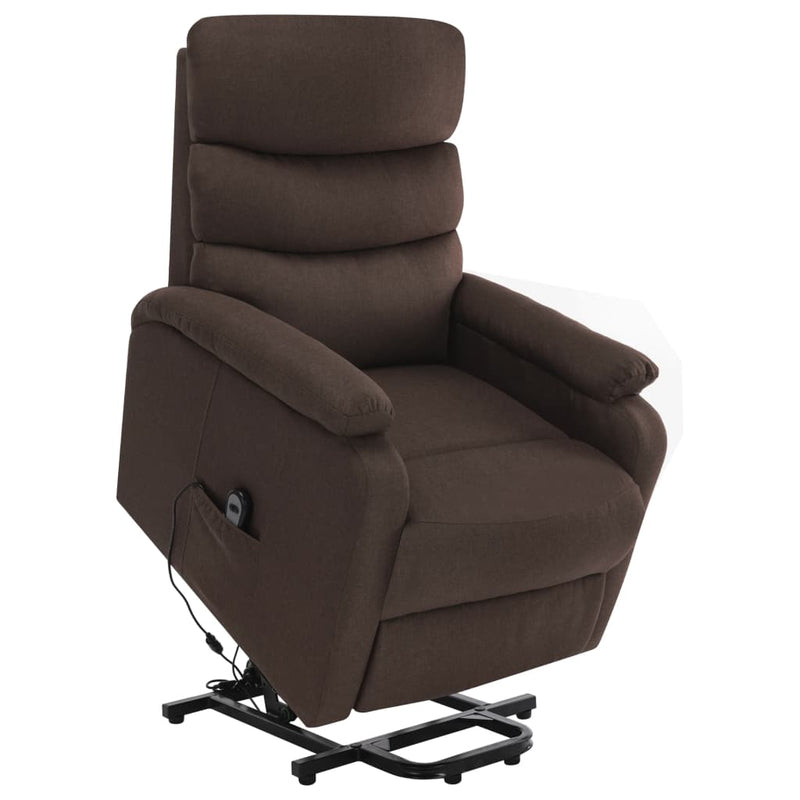 Stand-up Massage Recliner Brown Fabric