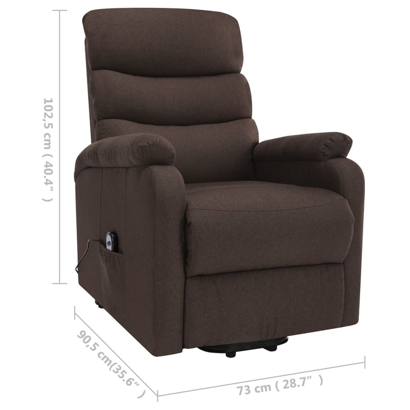 Stand-up Massage Recliner Brown Fabric