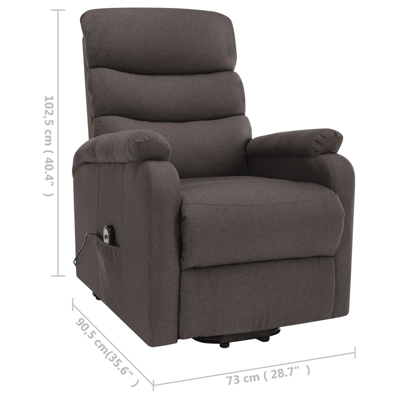 Stand-up Massage Recliner Taupe Fabric