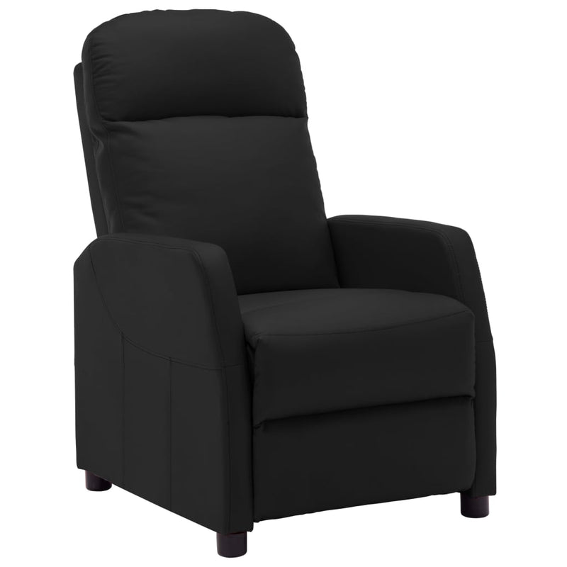 Reclining Chair Black Faux Leather