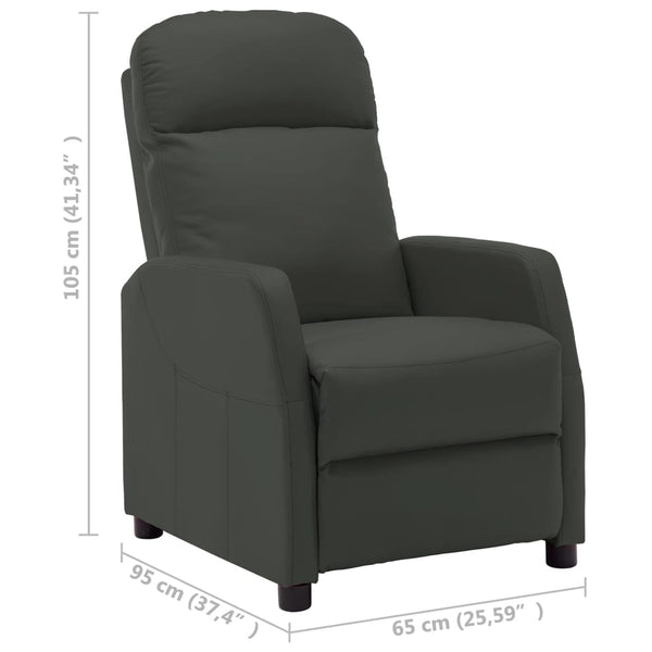 Reclining Chair Anthracite Faux Leather