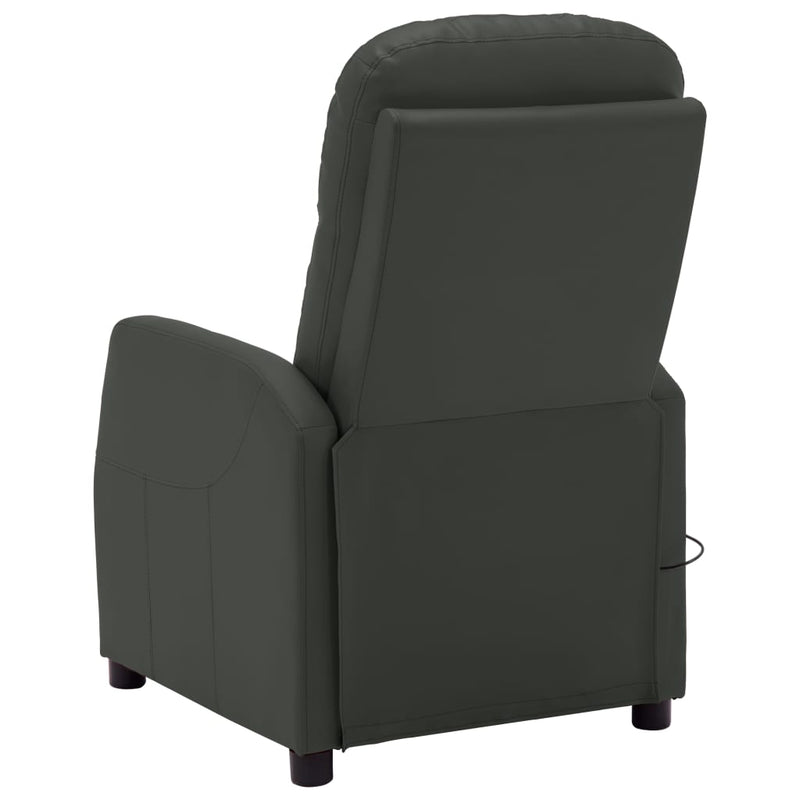 Massage Reclining Chair Anthracite Faux Leather