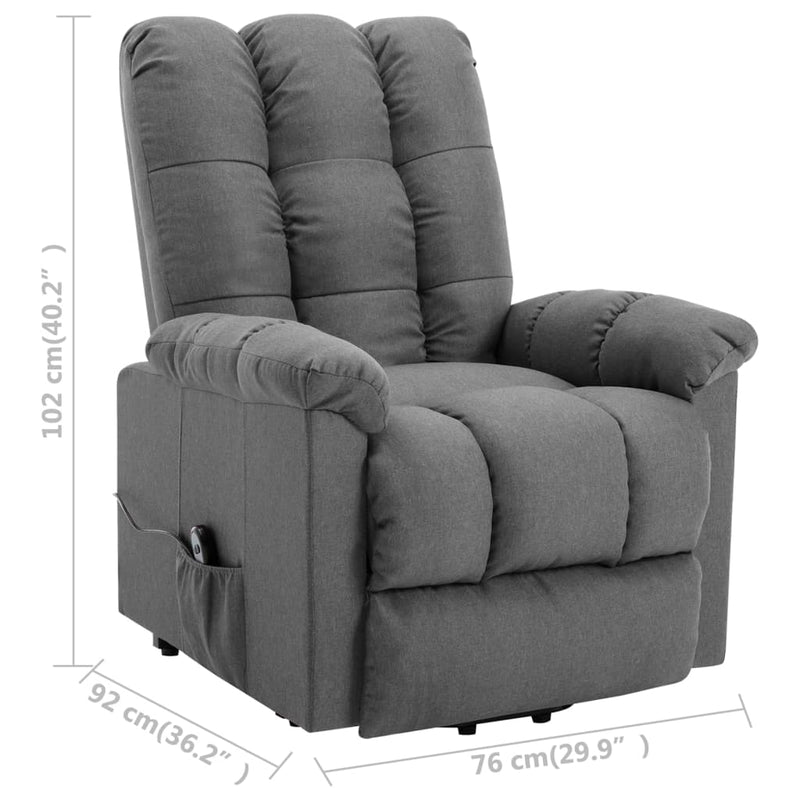 Stand-up Recliner Light Gray Fabric