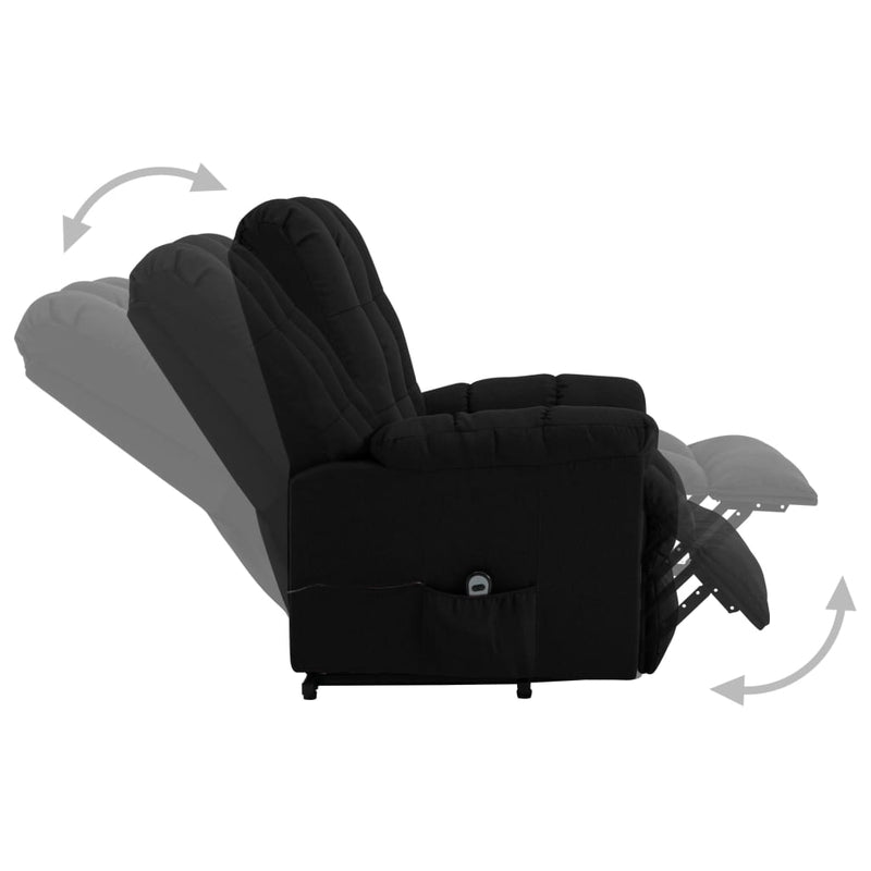 Stand-up Recliner Black Fabric