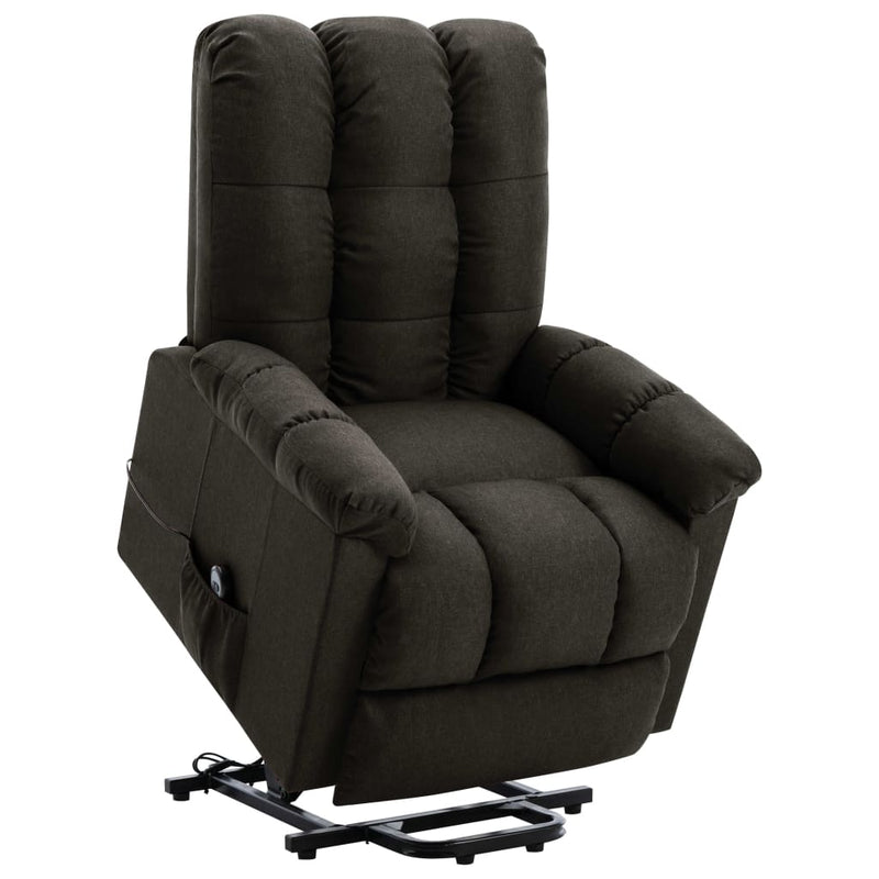 Stand-up Recliner Dark Brown Fabric