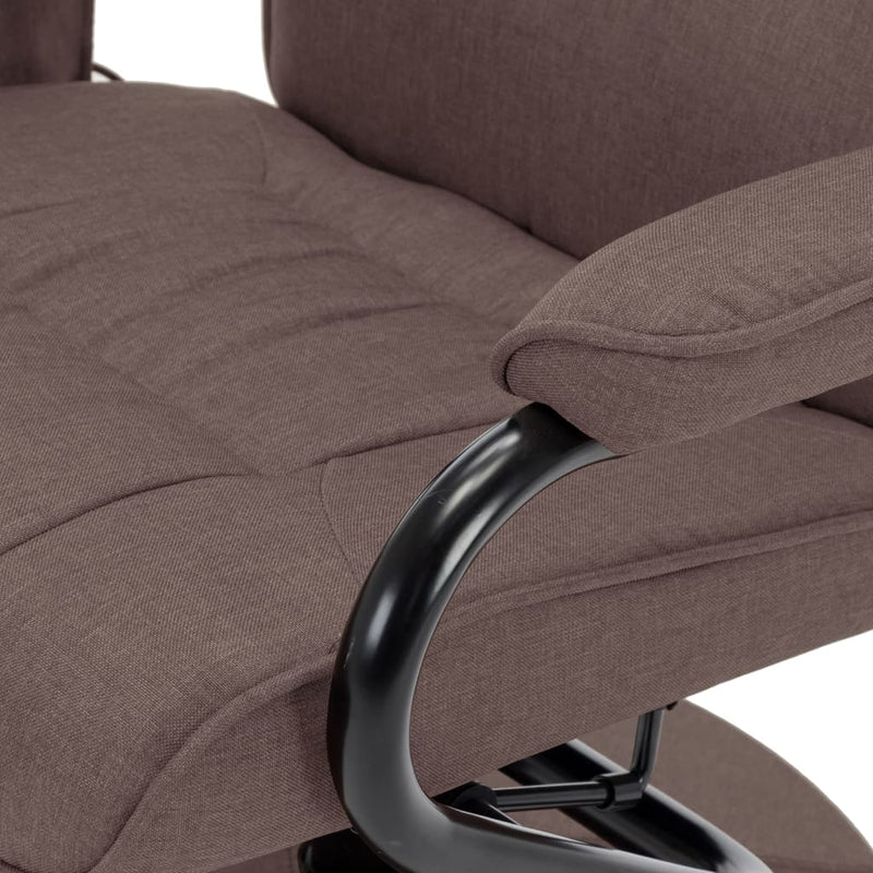 Massage Recliner with Footrest Brown Fabric