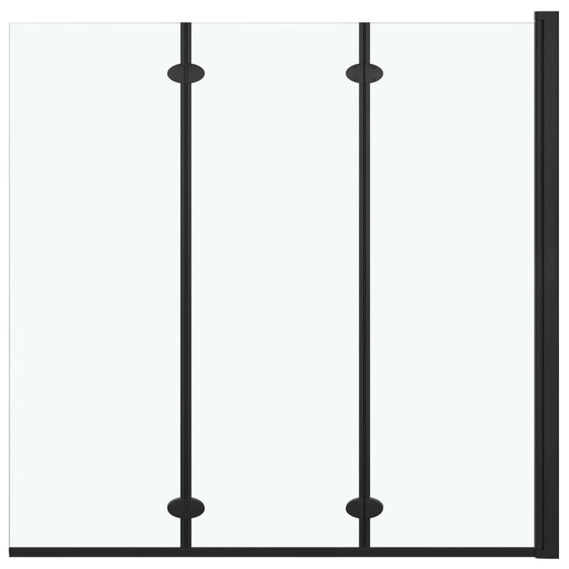 Folding Shower Enclosure 3 Panels ESG 51.2"x54.3" Black