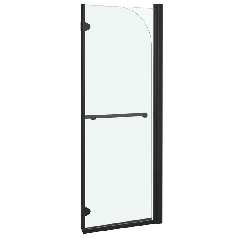 Folding Shower Enclosure 2 Panels ESG 37.4"x55.1" Black