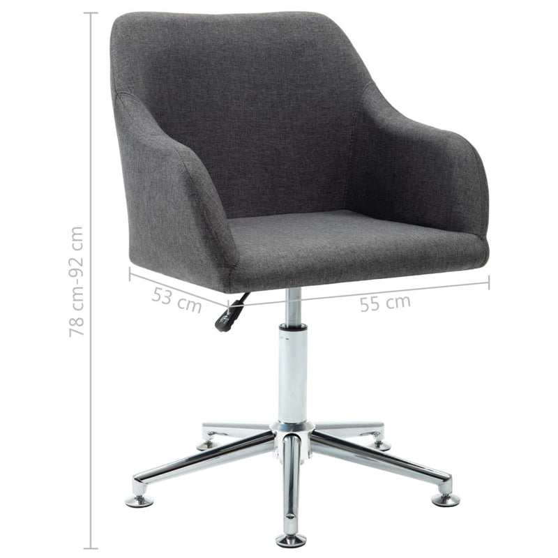 Swivel Dining Chair Dark Gray Fabric