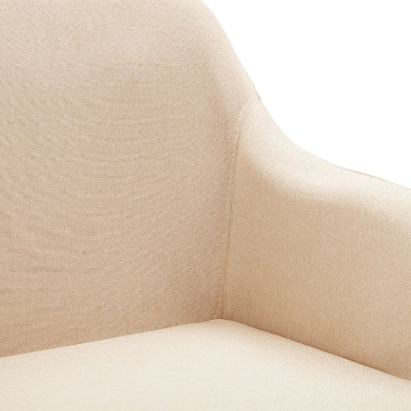 Swivel Dining Chair Cream Fabric