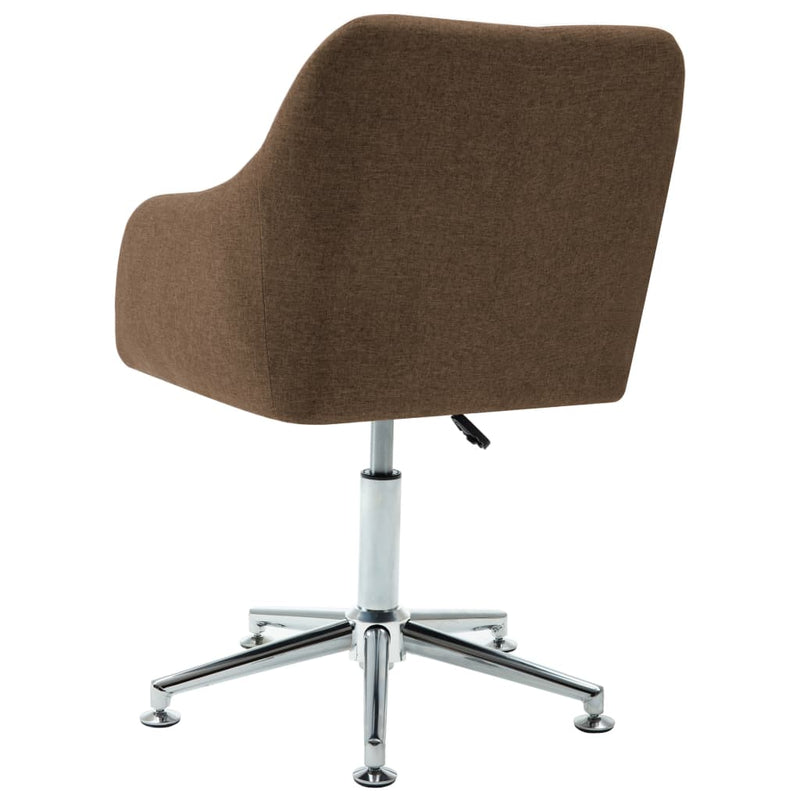 Swivel Dining Chair Brown Fabric