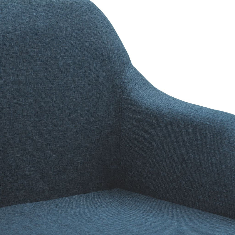 Swivel Dining Chair Blue Fabric