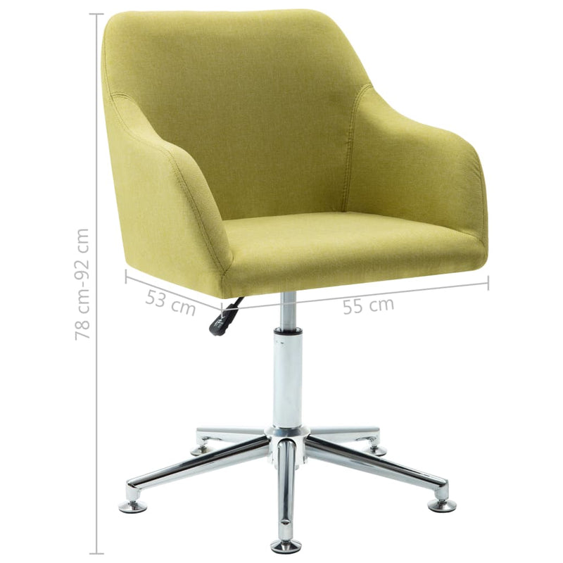 Swivel Dining Chair Green Fabric