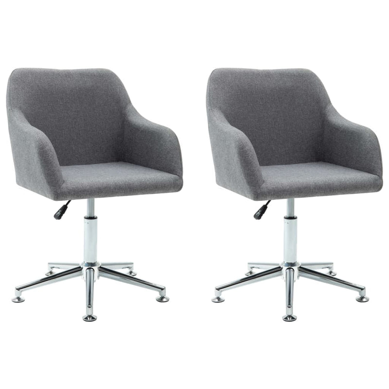 Swivel Dining Chairs 2 pcs Light Gray Fabric