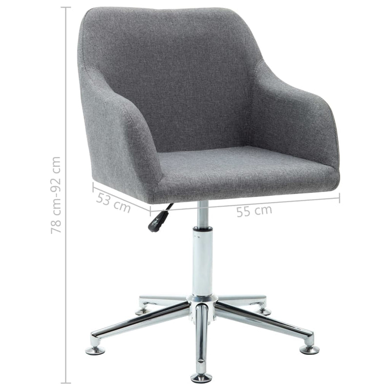 Swivel Dining Chairs 2 pcs Light Gray Fabric