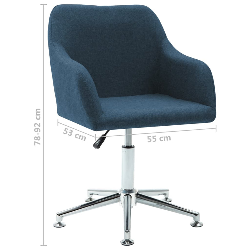Swivel Dining Chairs 2 pcs Blue Fabric