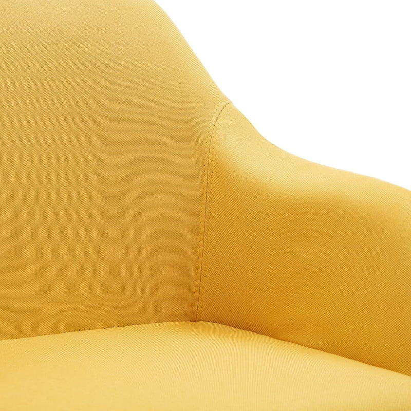 Swivel Dining Chairs 2 pcs Yellow Fabric